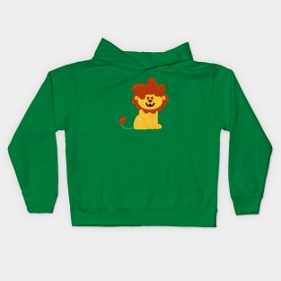 Cute lion sitting and smilling Kids Hoodie